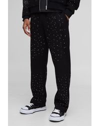 BoohooMAN - Baggy Fit Rhinestone Joggers - Lyst