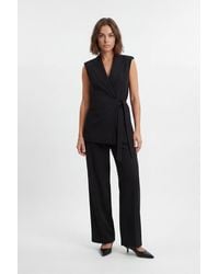 Karen Millen - Soft Tailored Wrap Detail Sleeveless Blazer - Lyst