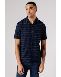 French Connection - Horizontal Stripe Print Short Sleeve Shirt - Lyst