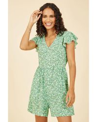 Mela London - Ditsy Print Playsuit With Pockets - Lyst