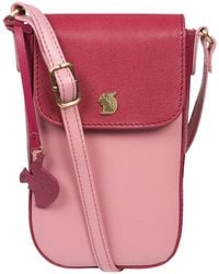 Conkca - 'Buzz' Blush And Orchid Leather Cross Body Phone Bag - Lyst