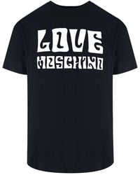 Moschino - Love Groovy Logo T-Shirt Cotton - Lyst