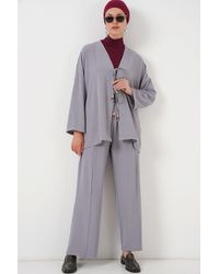 Bigdart - Textured V-Neck Long Cardigan And Pants Set - Lyst