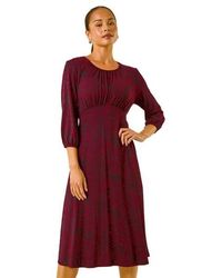 Roman - Petite Abstract Swirl Midi Dress - Lyst