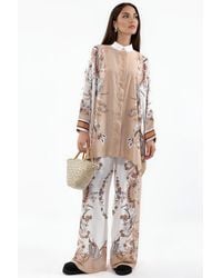 Msn-Collection - Floral Tunic And Wide-Leg Pants Set - Lyst