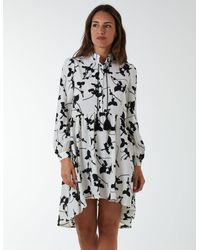 Blue Vanilla - Mandarin Collar High Low Mini Dress - Lyst