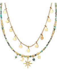 The Jewellery Stockroom - Plated North Star And Bead Double Layer Charm Necklace - Lyst
