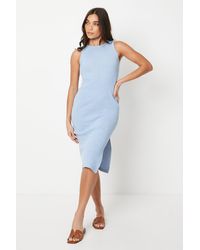 Oasis - Petite Rib Vest Bodycon Midi Dress - Lyst