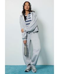 Boohoo - Boxy Zip Through Hoodie And Barrel Leg Jogger Tracksuit - Lyst