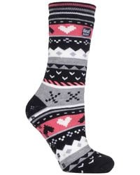 Heat Holders - Ladies Fairisle Nordic Winter Non Slip Thermal Slipper Socks - Lyst