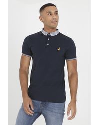 Brave Soul - 'Glover' Short Sleeve Jacquard Collar Jersey Polo Shirt Cotton - Lyst