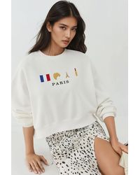 Hiccup - Embroidered Crew Neck Cottoned Raised Sweatshirt - Lyst