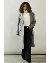 Wallis - Buckle Detail Double Breasted Coat - Lyst