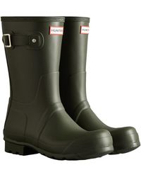 HUNTER - Original Short Wellington Boots Rubber Dark - Lyst