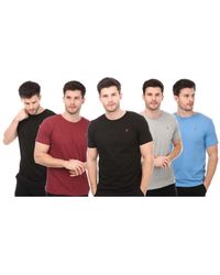 Farah - Watten 5 Pack Lounge T-shirts In Multi Kleur - Lyst