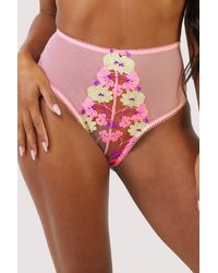 Playful Promises - Luna Pastel Embroidery High Waisted Brief - Lyst