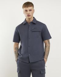 River Island - Shirt Premium Regular Fit Nylon Short Sleeve - Lyst