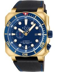 Gv2 - Xo Submarine, Ss/Ipyg Case, Blk/Blk Bezel, Dial, Handmade Italian Leather Strap - Lyst