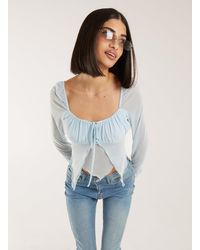 Pink Vanilla - Butterfly Long Sleeve Mesh Top - Lyst