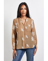 Wallis - Petite Embroidered Overhead Shirt - Lyst