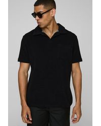 BoohooMAN - Regular Pocket Detail Toweling Revere Polo - Lyst
