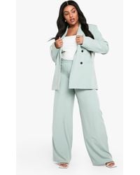 Boohoo - Plus Woven Tailored Elasticated Wide Leg Trouser - Lyst