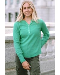 Azura Exchange - Wafelgebreide Lange Mouw Pullover Trui - Lyst