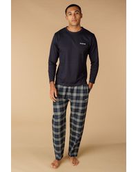 Firetrap - Cotton Check 2 Piece Long Sleeve Pyjama Set - Lyst