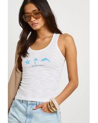 Boohoo - Slub Printed Scoop Neck Vest - Lyst