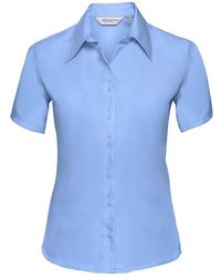 Russell - Collection /Ladies Ultimate Non-Iron Short-Sleeved Shirt (Bright Sky) - Lyst
