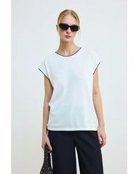 GUSTO - Short Sleeve Top With Piping - Lyst