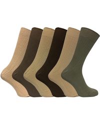 Sock Snob - 6 Pack Soft 100% Cotton Breathable Coloured Ribbed Dress Socks - Lyst