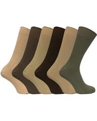 Sock Snob - 6 Pack Soft 100% Cotton Breathable Coloured Ribbed Dress Socks - Lyst