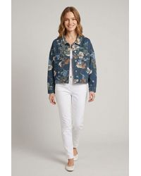 Izabel London - Floral Print Drop Shoulder Denim Jacket - Lyst