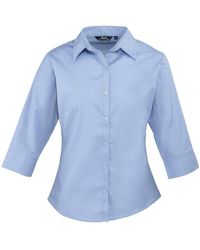 PREMIER - Ladies Poplin 3/4 Sleeve Shirt (Mid) - Lyst
