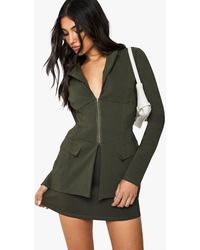 Boohoo - Bengaline Split Hem Mini Skirt - Lyst