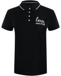 Moschino - Love Signature Logo Polo Shirt Cotton - Lyst