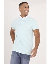 Brave Soul - Light 'Glover' Short Sleeve Jacquard Collar Jersey Polo Shirt Cotton - Lyst