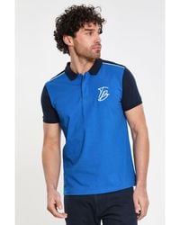 Threadbare - Royal 'Gilberto' Contrast Detail Cotton Jersey Polo Shirt - Lyst