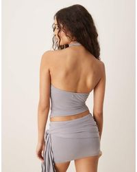Motel - Romesa Slinky Cupro Halter Top - Lyst