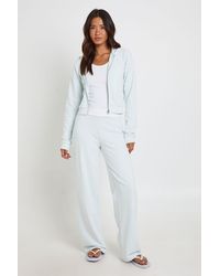 Boohoo - Loopback Slim Fit Zip Through Hoodie And Straight Leg Jogger Tracksuit - Lyst