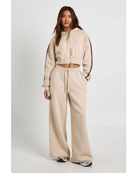 Boohoo - Side Stripe Zip Through Bomber Straight Leg Tracksuit - Lyst
