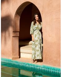 Blue Vanilla - Embellished V Front & Back Maxi Dress - Lyst