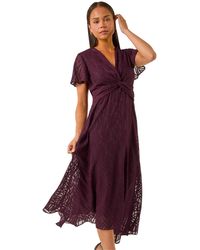 Roman - Petite Front Twist Jacquard Dress - Lyst