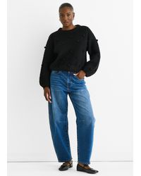 Gini London - Schwarzer Oversize-Strickpullover Aus Wollmischung - Lyst