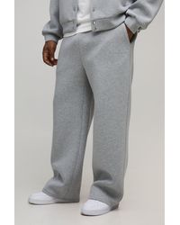 BoohooMAN - Plus Relaxed Fit Scuba Marl Trousers - Lyst