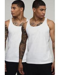 BoohooMAN - 2 Pack Essential Regular Fit Vests - Lyst
