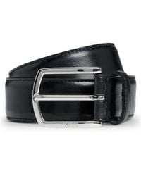 BOSS - Accessories Leather Pin Buckle Belt With Logo - Lyst