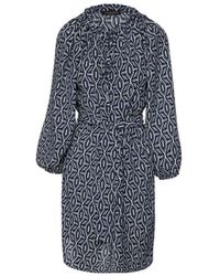 Conquista - Belted Print Dress With Pockets - Lyst