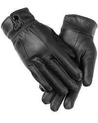 Woodland Leathers - Ladies Elasticated Stud Fasten Leather Gloves - Lyst